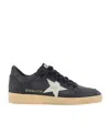 Golden Goose Ballstar Sneakers In Dark Gray Leather In Black
