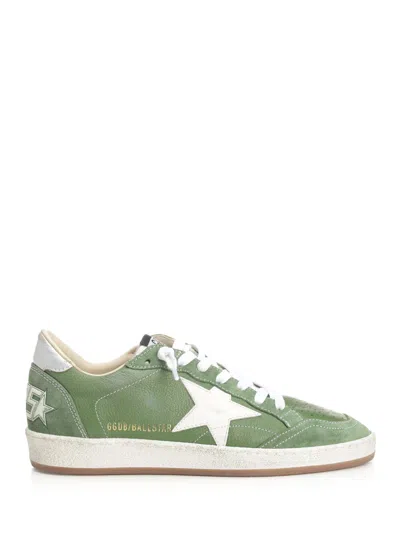 Golden Goose Ballstar Nappa Upper Toe And Spur Nylon Tongue Leather Star Laminated Heel Sneakers Green