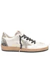 Golden Goose Ballstar Sneakers In Leather And Suede With Applied Glitter In Multi
