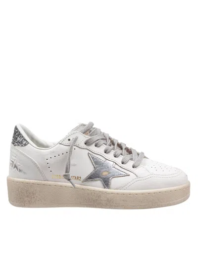 Golden Goose Ballstar Sneakers In Leather Color White And Silver