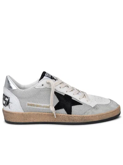 Golden Goose Ballstar Sneakers In White Leather Men In Gray
