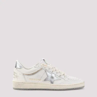 Golden Goose Ball Star Leather Sneakers In White