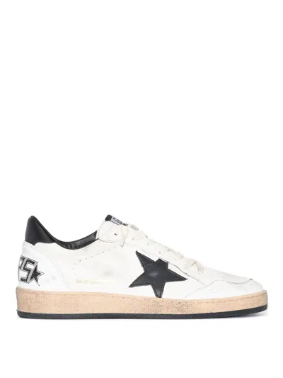 Golden Goose Ballstar' Black And White Low Top Sneakers With Star Patch On The Side And Contrasting Heel With Wri In Pink