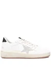 Golden Goose Ballstar 2 Leather Upper And Spur Suede Star Shiny Leather Heel Shoes In White