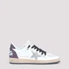 Golden Goose Ballstar Leather Upper Suede Tongue In White Eggnog Cabernet