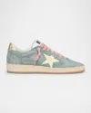Golden Goose Ballstar Suede Metallic Low-top Sneakers