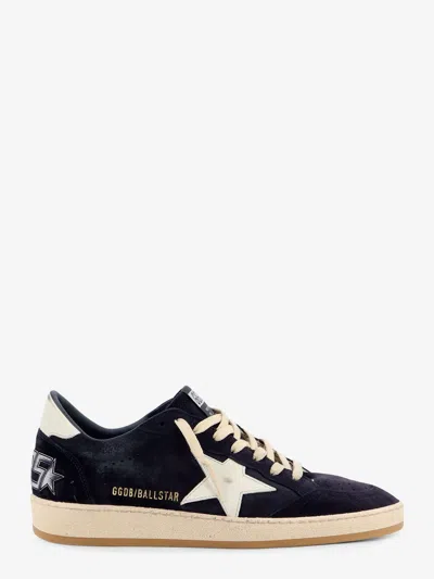 Golden Goose Ballstar Suede Sneakers With Iconic Side Logo In Black