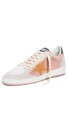 GOLDEN GOOSE BALLSTAR SUEDE UPPER LAMINATED HEEL SNEAKERS ASH ROSE/WHITE/GREY/CATHAY SP