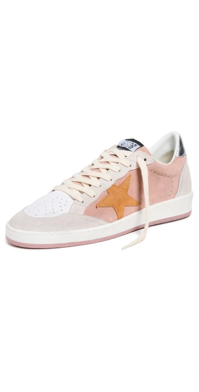 Golden Goose Ballstar Suede Upper Laminated Heel Sneakers Ash Rose/white/grey/cathay Sp