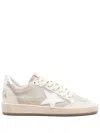 Golden Goose Lvr Exclusive Ballstar Suede Sneakers In Nacreous Cloud White Silver Platinum