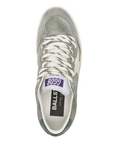Golden Goose Ballstar Suede Upper Toe And Spur Leather Star And Heel In Gray