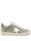 Golden Goose Ballstar Suede Upper Toe And Spur Leather Star And Heel In Green