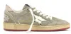 Golden Goose 'star Emblem' Perforated Sneakers With Metallic Accent In Green