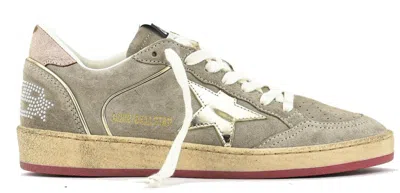 Golden Goose 'star Emblem' Perforated Sneakers With Metallic Accent In Brown