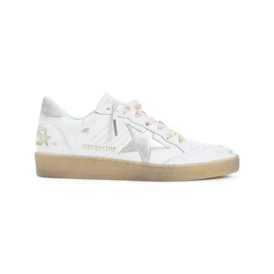 Golden Goose Ballstar White Cow Leather Sneakers In Multi
