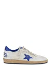 Golden Goose White And Blue Ball Star Sneakers In White