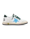 Golden Goose Ball Star New Leather Sneakers In White/sky Blue