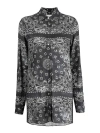 Golden Goose Bandana-print Button-front Pajama Shirt In Dark Grey