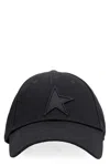Golden Goose Black Baseball Cap With Star Women In Black