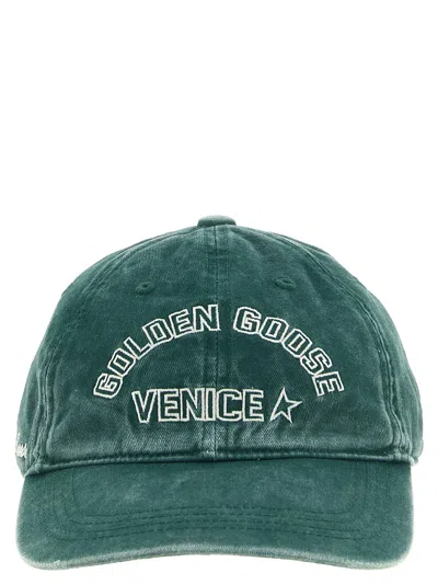 Golden Goose Baseball Cap In Dark Olive Green