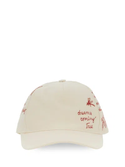 Golden Goose Baseball Cap In Avorio