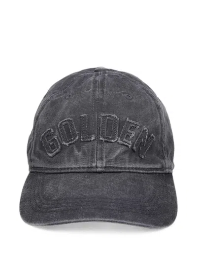 Golden Goose Logo Baseball Hat Curved Brim Design In Gray