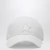 Golden Goose White Baseball Cap With Star Women In Gray
