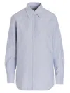 Golden Goose Striped Embroidered Shirt With Collared Cuffs In Pattern