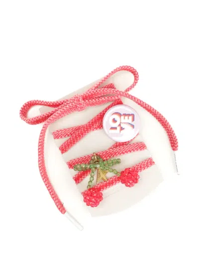 Golden Goose Beaded Charm Shoelaces In Red