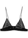 Golden Goose Beaded Crochet Bra Top In Black