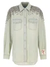 Golden Goose Becca Shirt And Blouse Light Blue In Blue