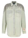 Golden Goose Becca Shirt And Blouse Light Blue In Neutral