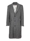 Golden Goose Herringbone Pattern Single-breasted Coat In Gray