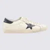 GOLDEN GOOSE BEIGE AND NIGHT BLUE LEATHER SUPER-STAR DELUXE SNEAKERS