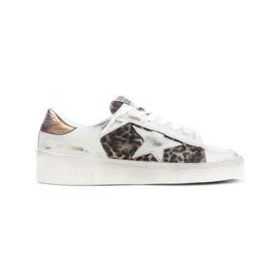 Golden Goose Beige Animal Print Sneakers In Multi