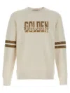 Golden Goose Ivory Cotton Sweatshirt With Contrasting Logo In Gray