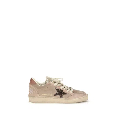 Golden Goose Beige Calf Leather Bos Taurus Low Top Sneakers In Pink