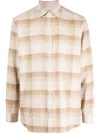 Golden Goose Check Pattern Shirt With Button-down Collar In Beige
