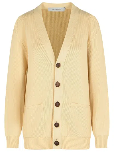 Golden Goose Beige Cotton Cardigan In Yellow