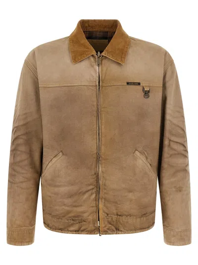 Golden Goose Reversible Cotton Shell Jacket In Brown