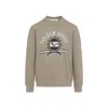 Golden Goose College Print Crewneck Cotton Sweatshirt In Neutral