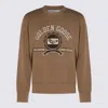 Golden Goose College Print Crewneck Cotton Sweatshirt In Neutral
