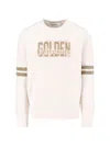 Golden Goose Ivory Cotton Sweatshirt With Contrasting Logo In White