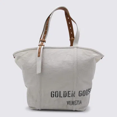Golden Goose Beige Cotton Totes In Sand
