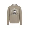 Golden Goose College Print Crewneck Cotton Sweatshirt In Neutral