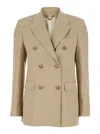 Golden Goose Beige Double-breasted Blazer With Peak Revers In Wool Woman In Cream