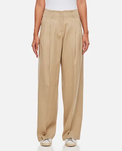 GOLDEN GOOSE BEIGE WIDE-LEG WOOL PANTS