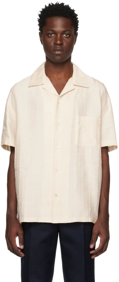 Golden Goose Beige Jacquard Shirt In 15144 Parchment