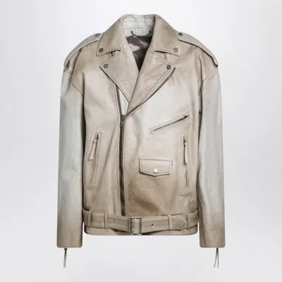 Golden Goose Beige Leather Phoebe Jacket Women In Multi