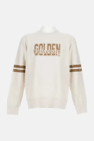 Golden Goose Beige Logo Sweatshirt In Neutral